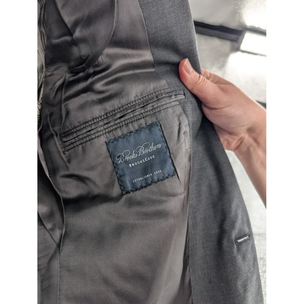 Brooks Brothers‎ Brooks Ease Gray Wool Blazer and Pants set 39 Long
